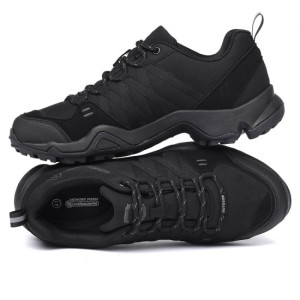 Черни анатомични мъжки маратонки, текстилна материя - спортни обувки за целогодишно ползване N 100023748